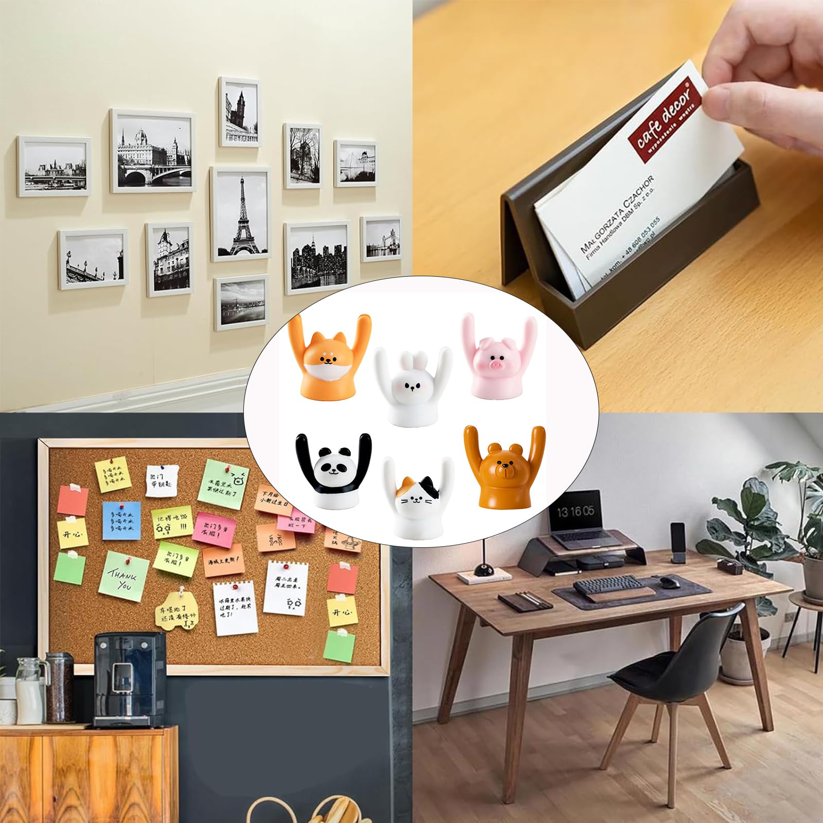 Amazon | QuickYen メモスタンド かわいい動物 卓上 カードスタンド 6